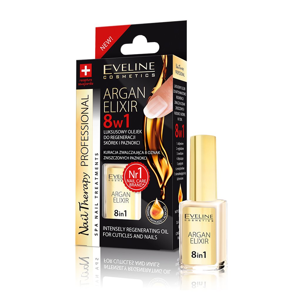 EVELINE ARGAN ELIXIR 8IN1 CUTICLES&amp;NAILS 12ML