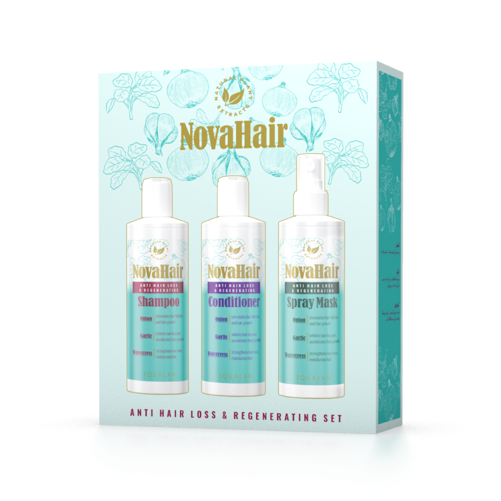 NOVAHAIR KIT ( SHAMPOO 200 ML + CONDITIONAR 200 ML + MASK 200 ML )