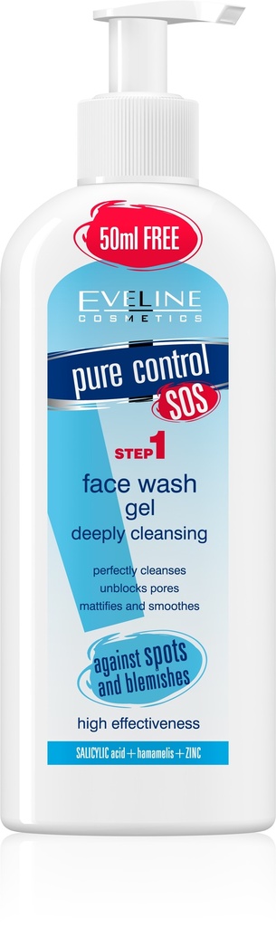 EVELINE PURE CONTROL STEP-1 FACE WASH GEL 200ML