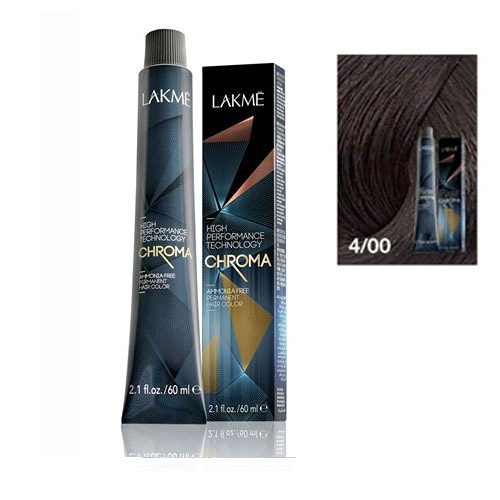 LAKME CHROMA MEDIUM BROWN HAIR COLOUR 4/00 60ML