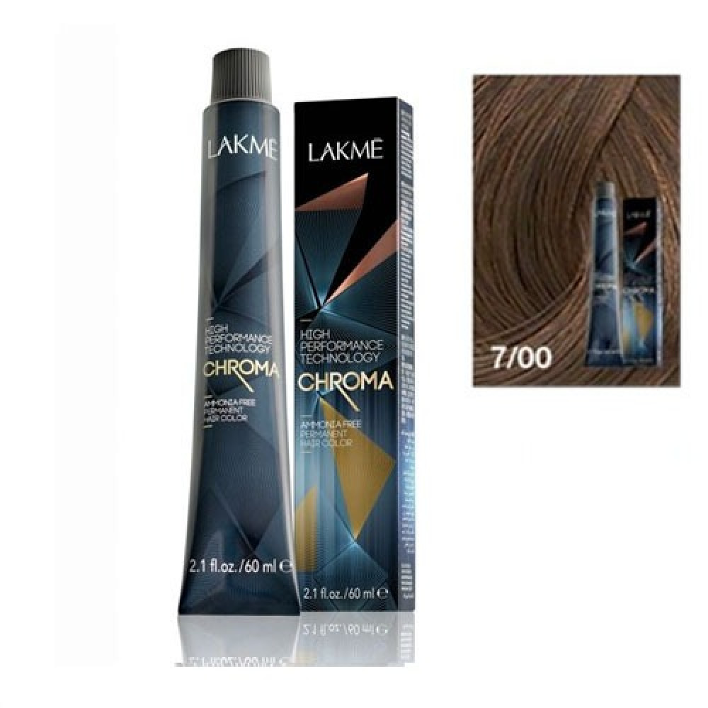 LAKME CHROMA MEDIUM BLONDE HAIR COLOUR 7/00 60ML