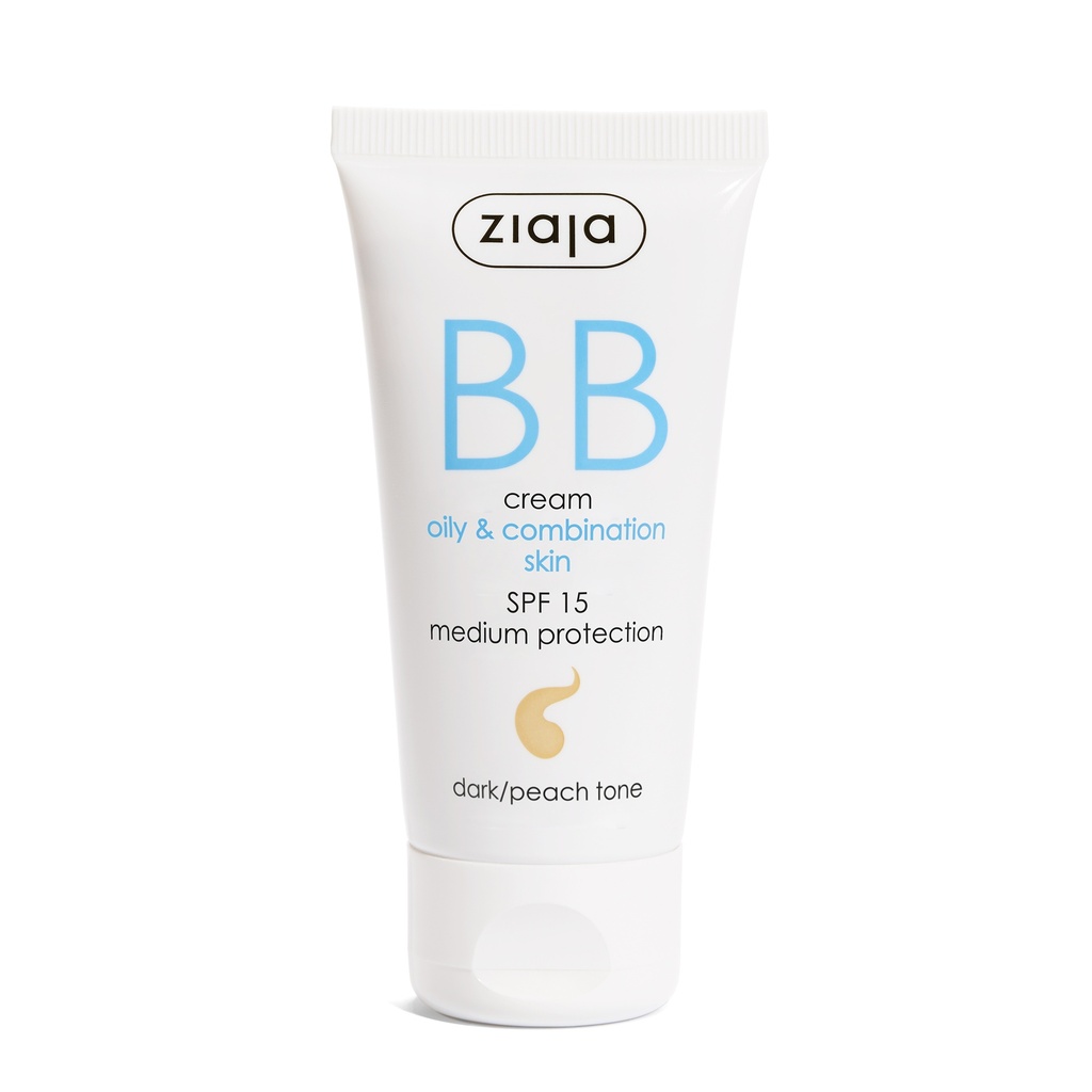 Ziaja B B Cream Oily,Combination Skin SPF 15 Dark/Peach Tone 50 ML