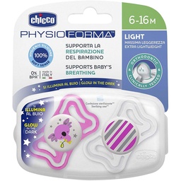 [G10332] CHICCO PHYSIO FORMA AIR PINK PACIFIER SILICONE 6-16M 2PCS