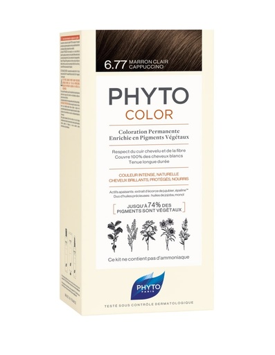 [G10482] PHYTO HAIR COLOUR LIGHT BROWN CAPPUCCINO NO-6.77