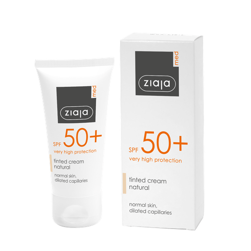 [G12158] Ziaja Med Tinted Sun Protection Cream for Normal and dilated capillaries Skin SPF 50 - 50 ml